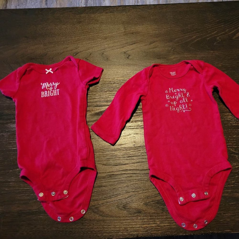 "Merry and Bright" Onesies